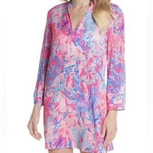 Lilly Pulitzer Pink and Blue Patterned Fabric